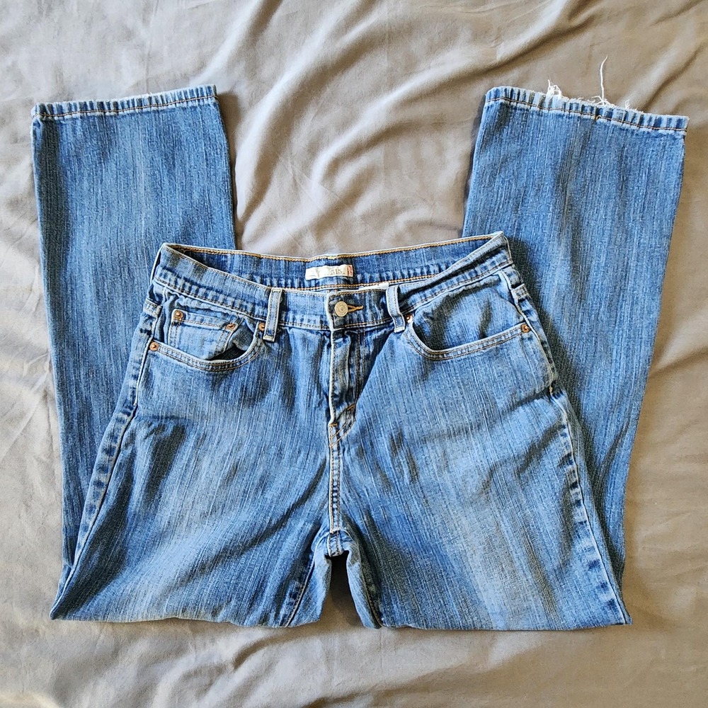 Vintage 2007 Womens Levis 515 Jeans Boot Cut Mid Rise Womens 10 Short Distressed